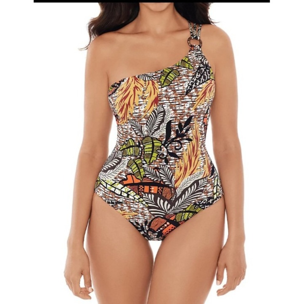 NEW Skinny Dippers Wurley Triple Sec One Shoulder One‎ Piece Swimsuit, Medium